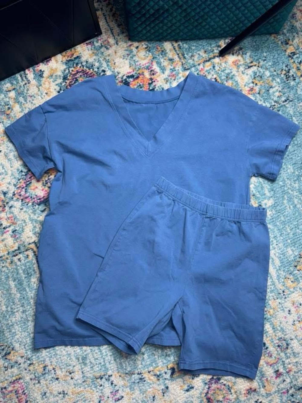 Women’s Blue Short Sleeve Pajama Set